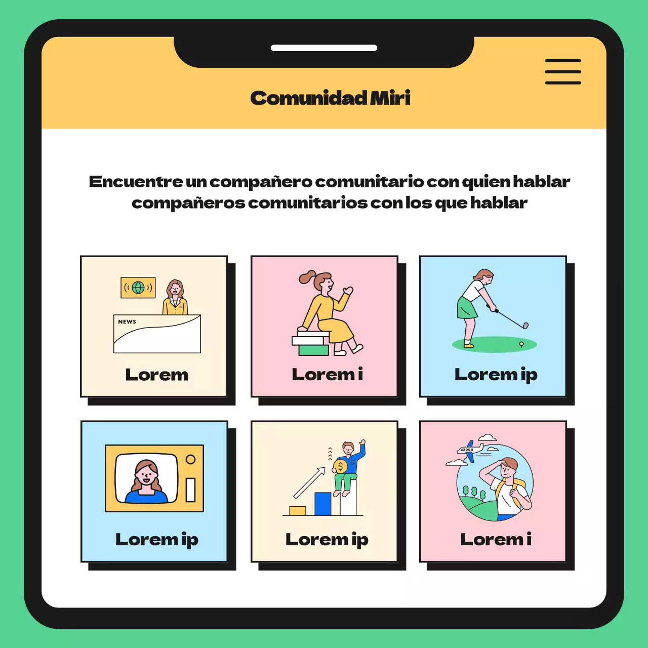 Promover una sencilla plataforma comunitaria verde y amarilla