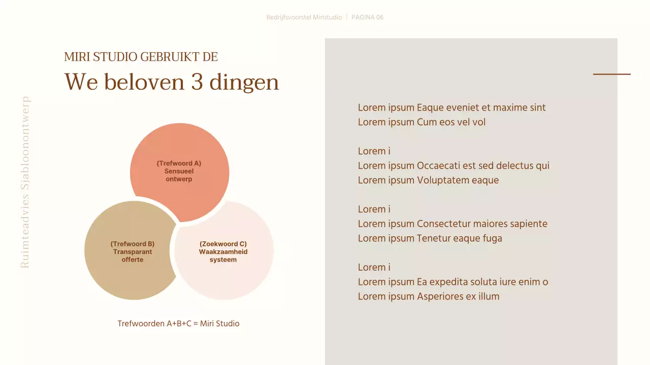 Eenvoudige presentatie van beige