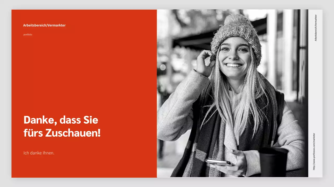 Portfolio-Präsentation in Orange und Schwarz