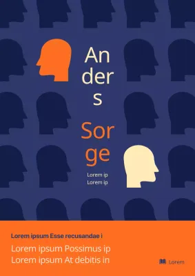 Illustration eines menschlichen Gesichts in Marineblau und Orange Selbsthilfebuch