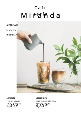 Promocione la carta de bebidas de té con leche de su cafetería