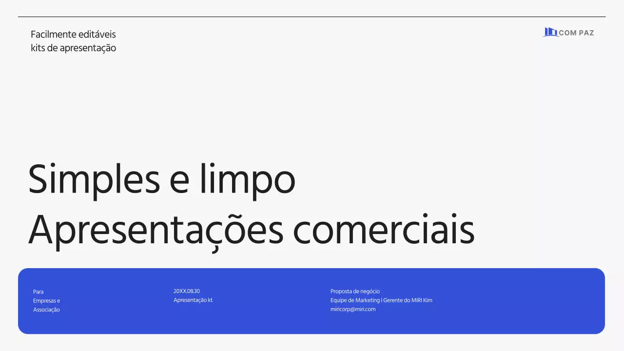 Proposta empresarial simples e limpa em azul-cinzento