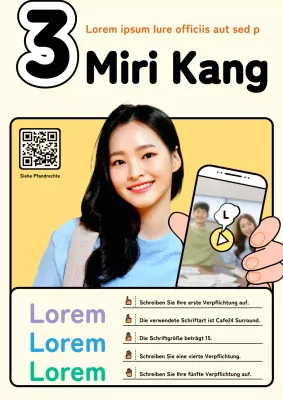 Studentenwahlen mit einem klaren Layout in Beige- und Gelbtönen