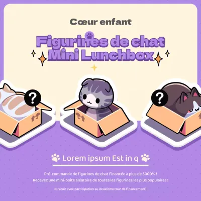 Figurine chat mignon violet Random Box Event