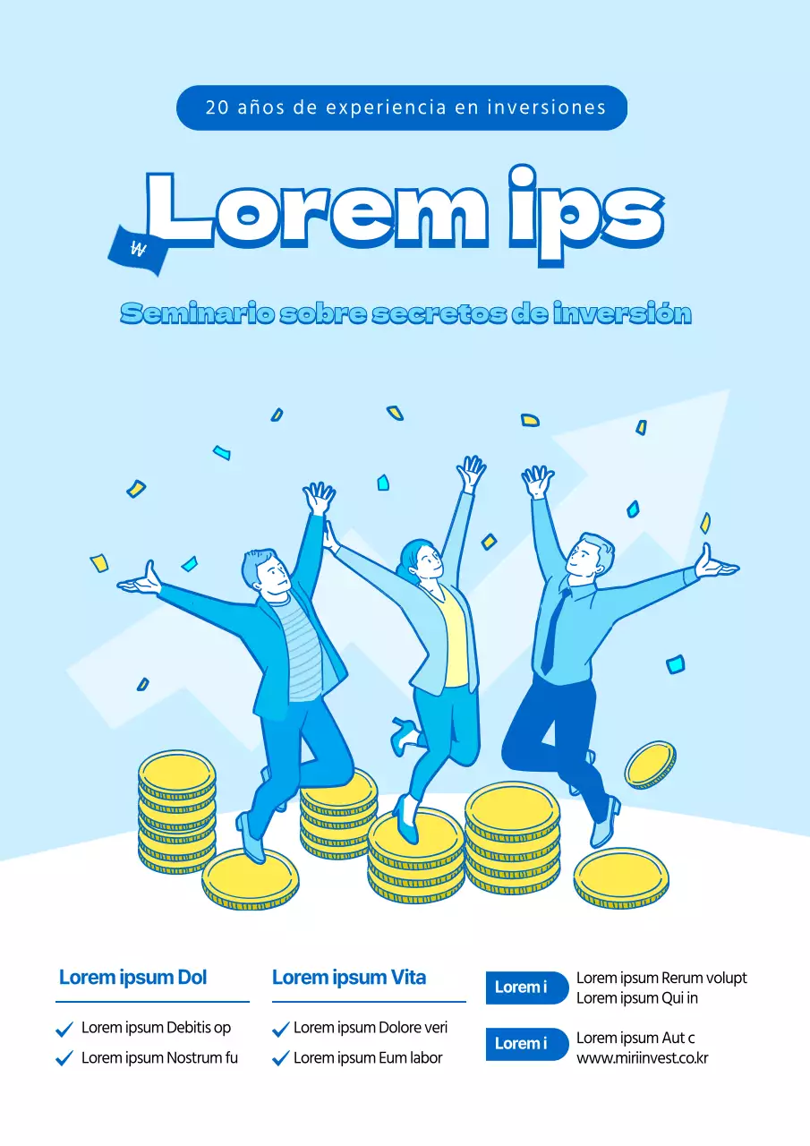 El tema del oficinista azul claro y amarillo en el curso de inversión