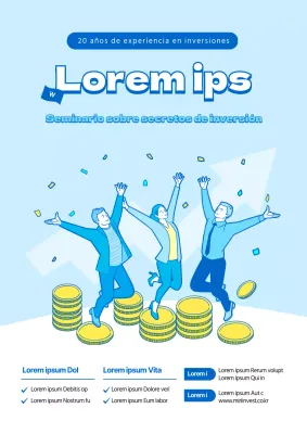 El tema del oficinista azul claro y amarillo en el curso de inversión