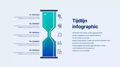 Schoon voedsel levering tijdlijn zandloper infographic met een blauwe en lichtblauwe tijdlijn