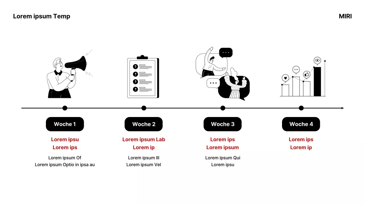 Einfache schwarz-weiße Marketing-Studiensitzungsunterlagen