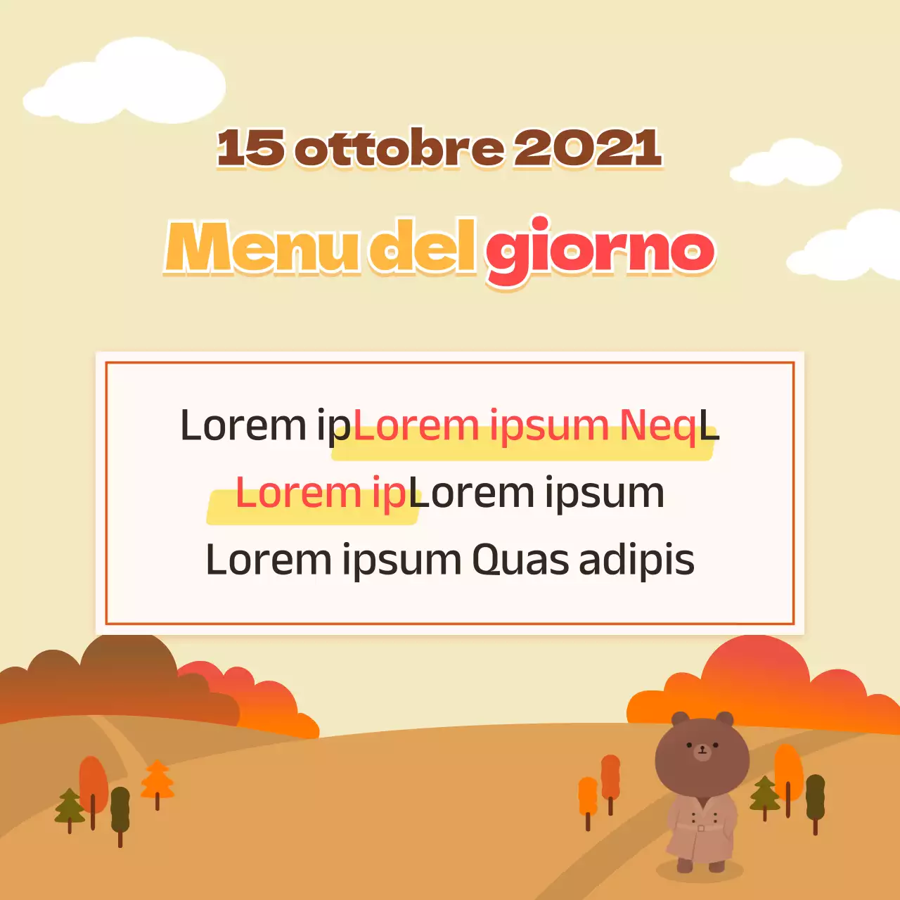 Piano alimentare giornaliero azzurro, soleggiato e attivo