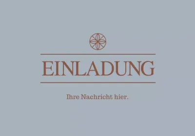 Einfache Einladung Postkarte Umschlag mit Text und floralen Logo Linie Illustration