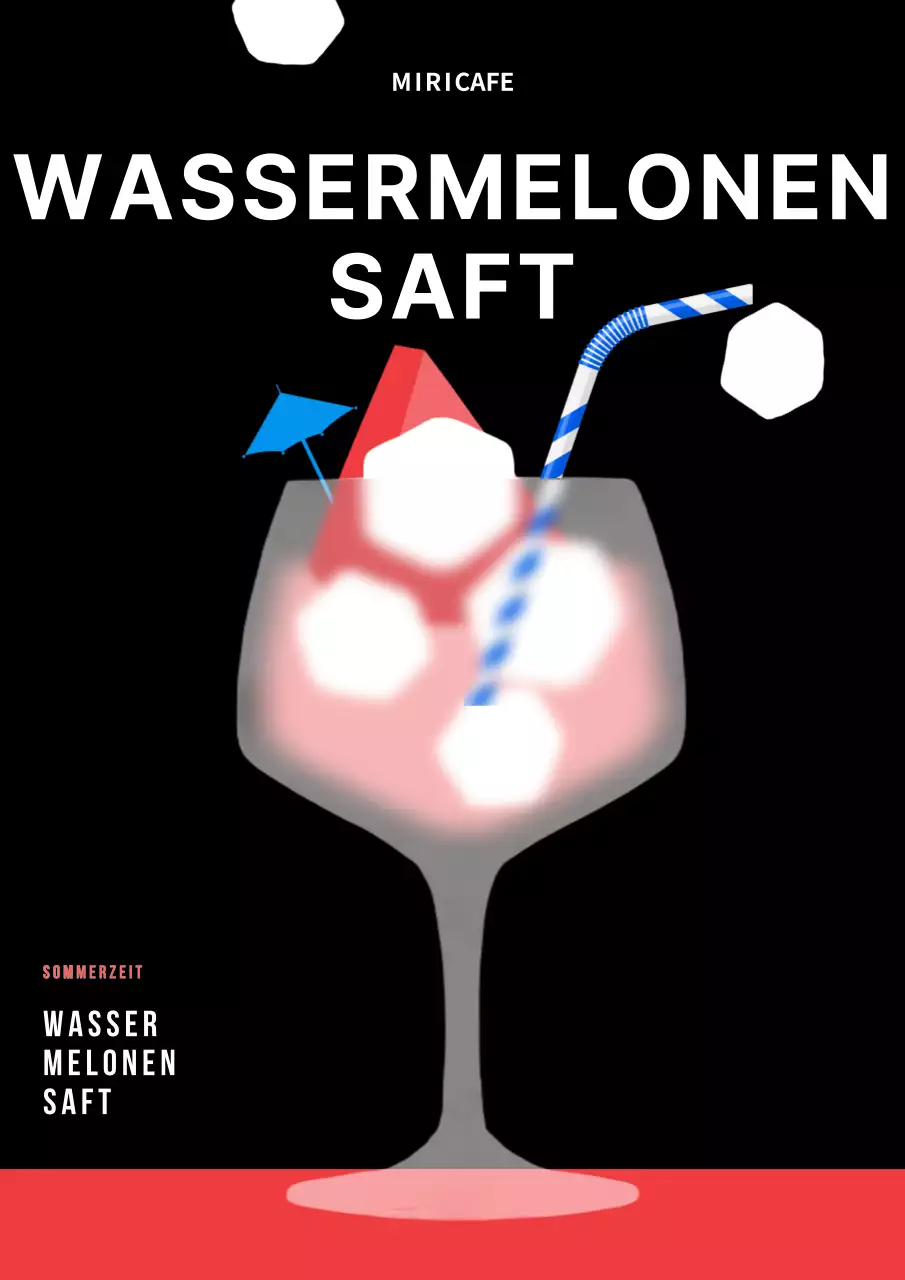 Schwarze Koralle Glamorphismus Wassermelone Saft