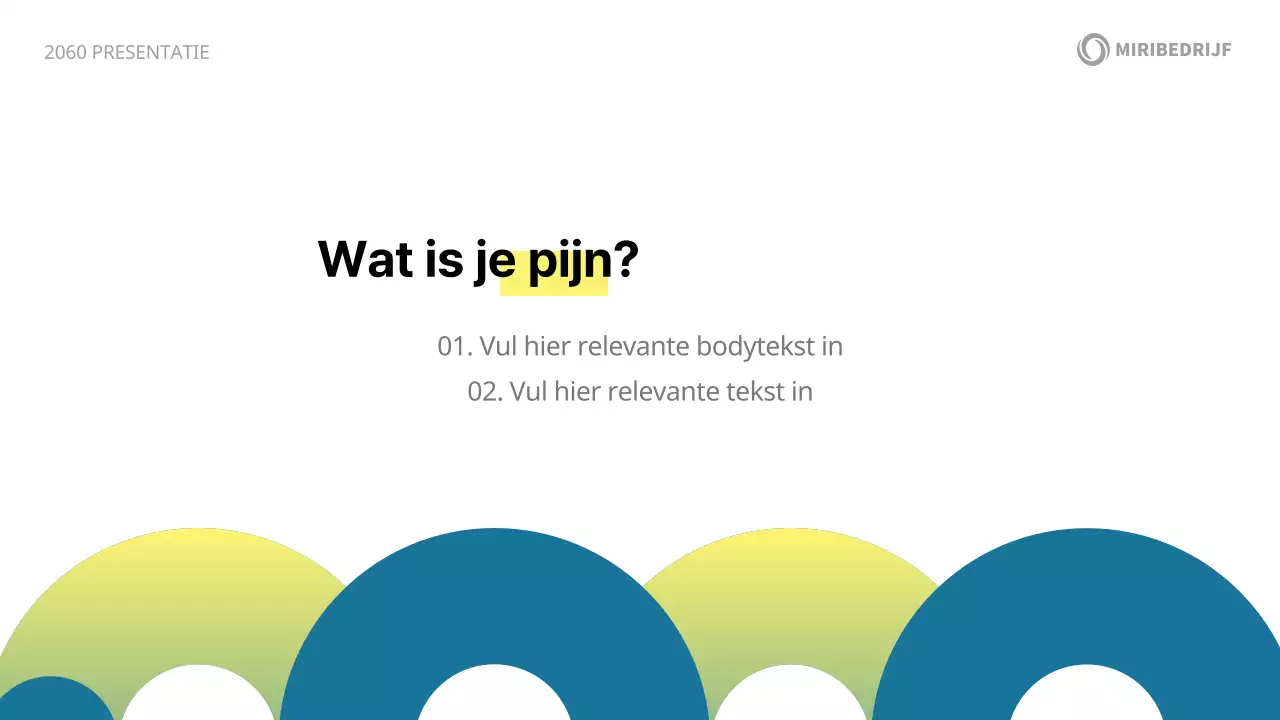 Een modern wit en blauw bedrijfsintroductievoorstel