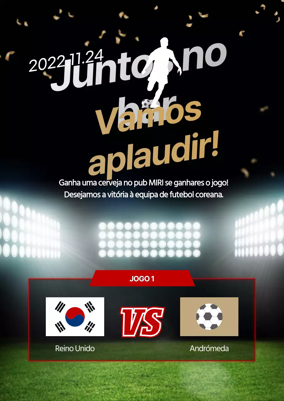 Aplaudir o jogo com um fundo de campo de futebol