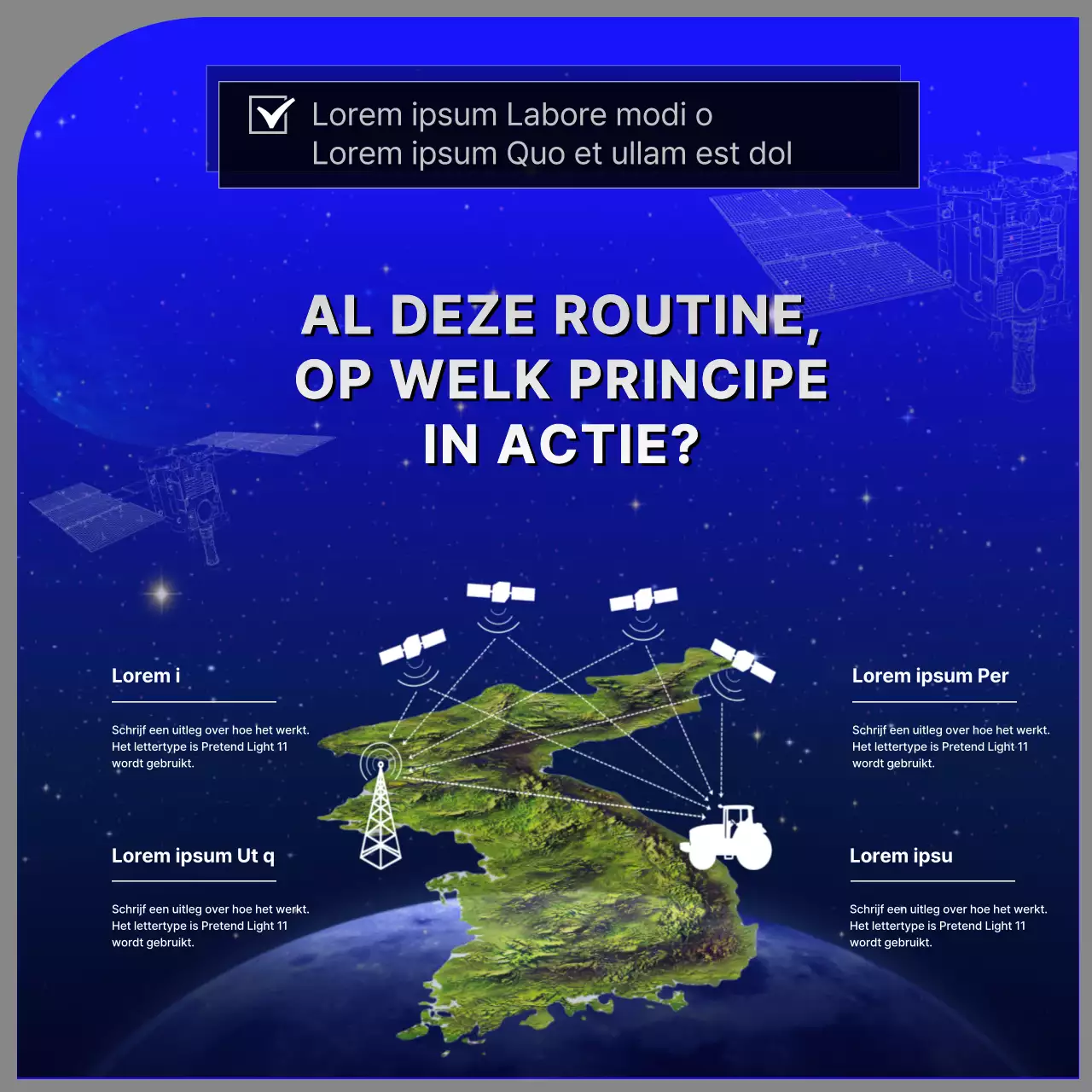 Zwart Blauw Eenvoudig Informatiecentrisch Satelliet Public Relations