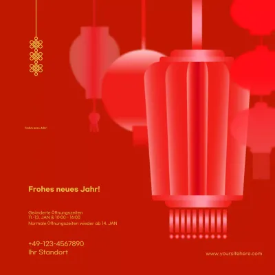 Rote traditionelle Neujahrsankündigung