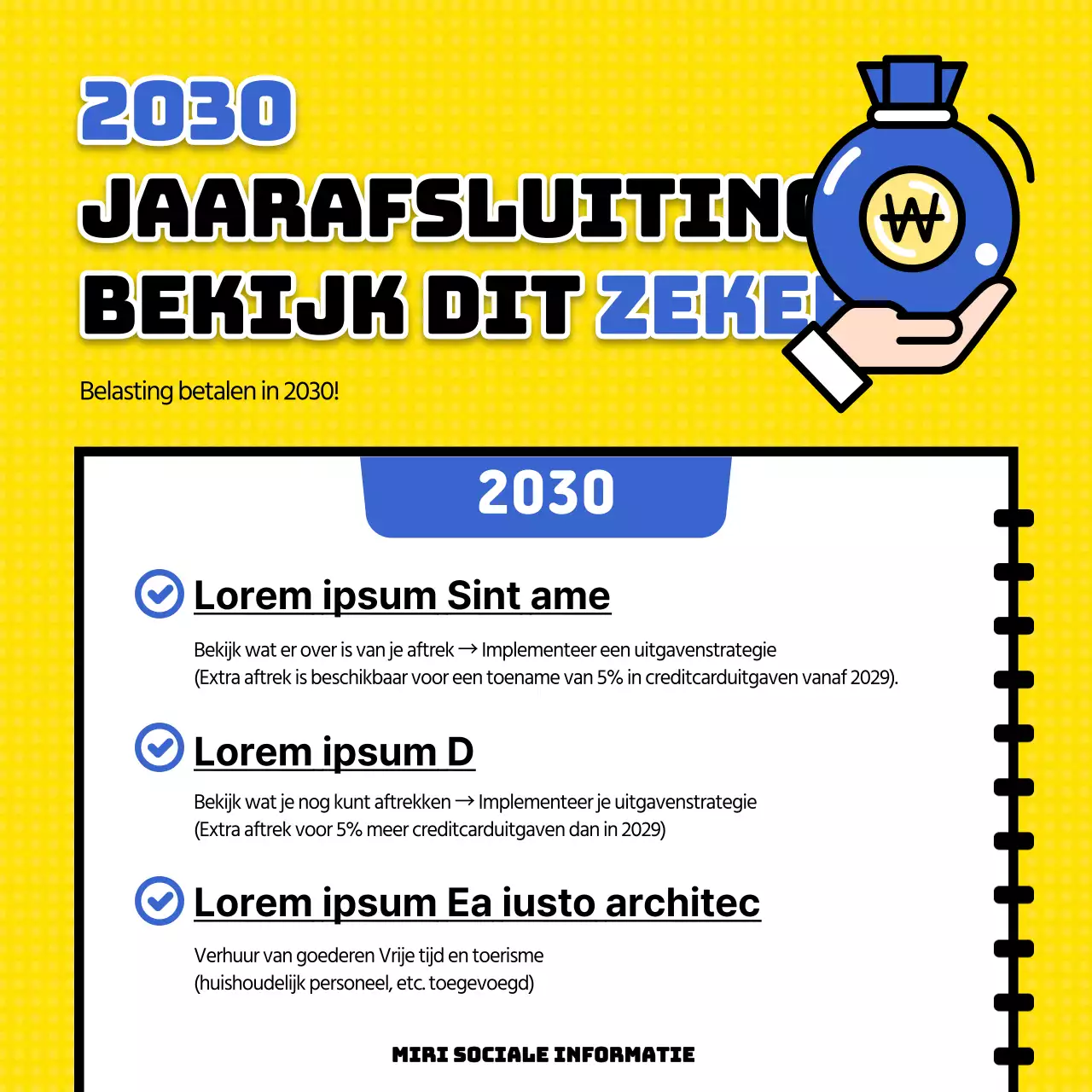 Checklist eindejaarsafstemming in geel en blauw