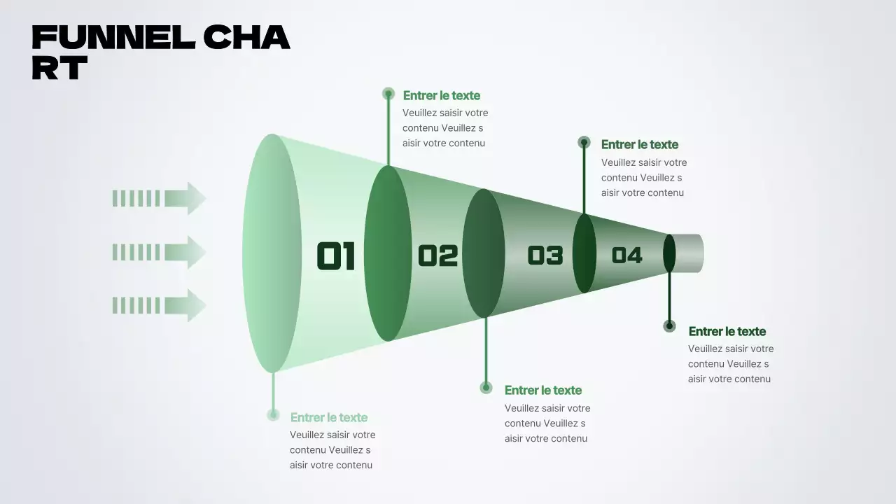 Entonnoir vert tridimensionnel