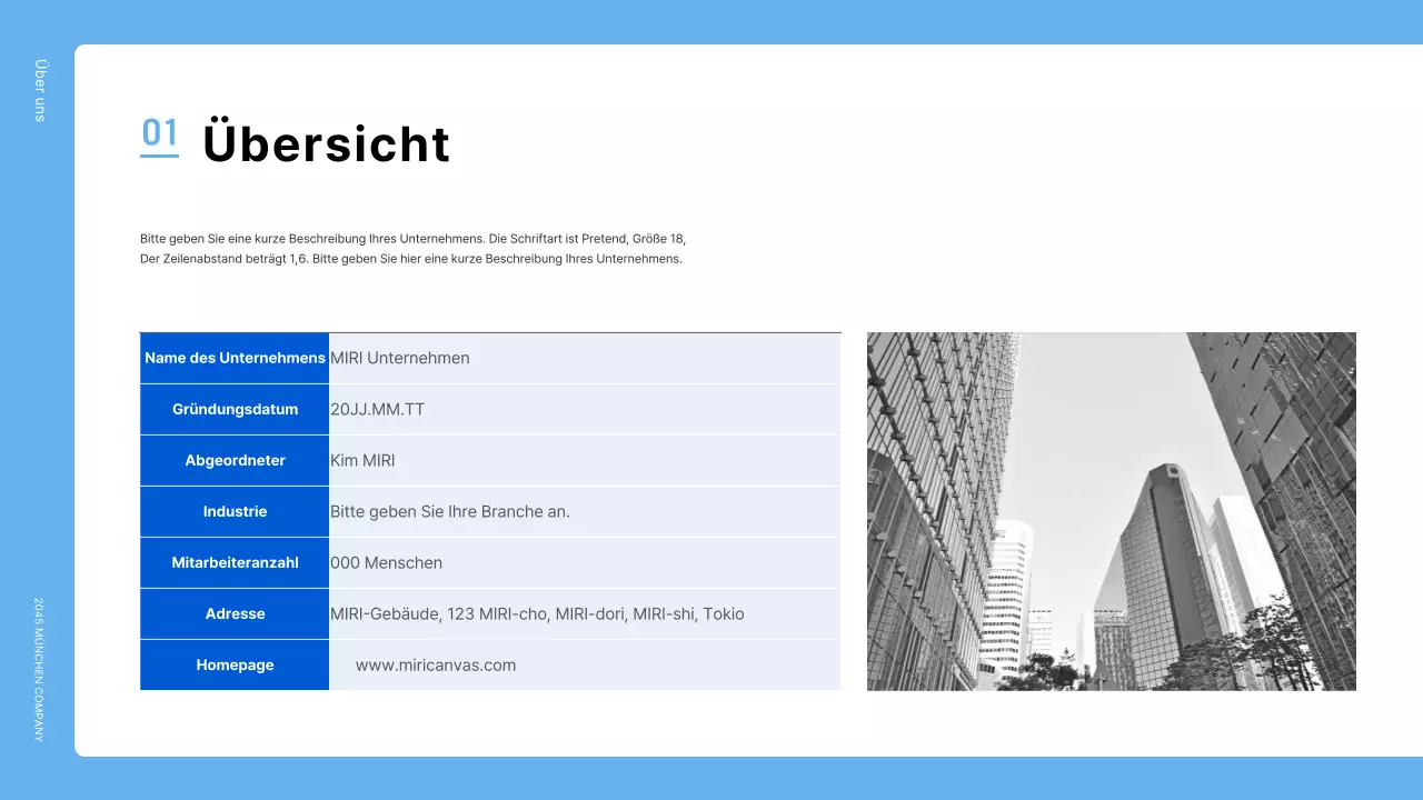 Ein einfaches blaues Anschreiben an ein Unternehmen