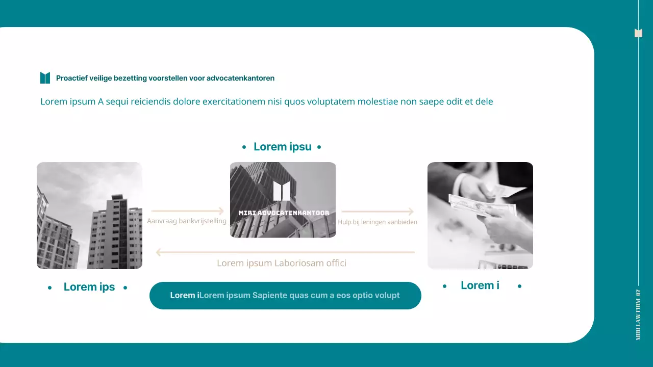 Professioneel advocatenkantoor met een eenvoudig turquoise thema