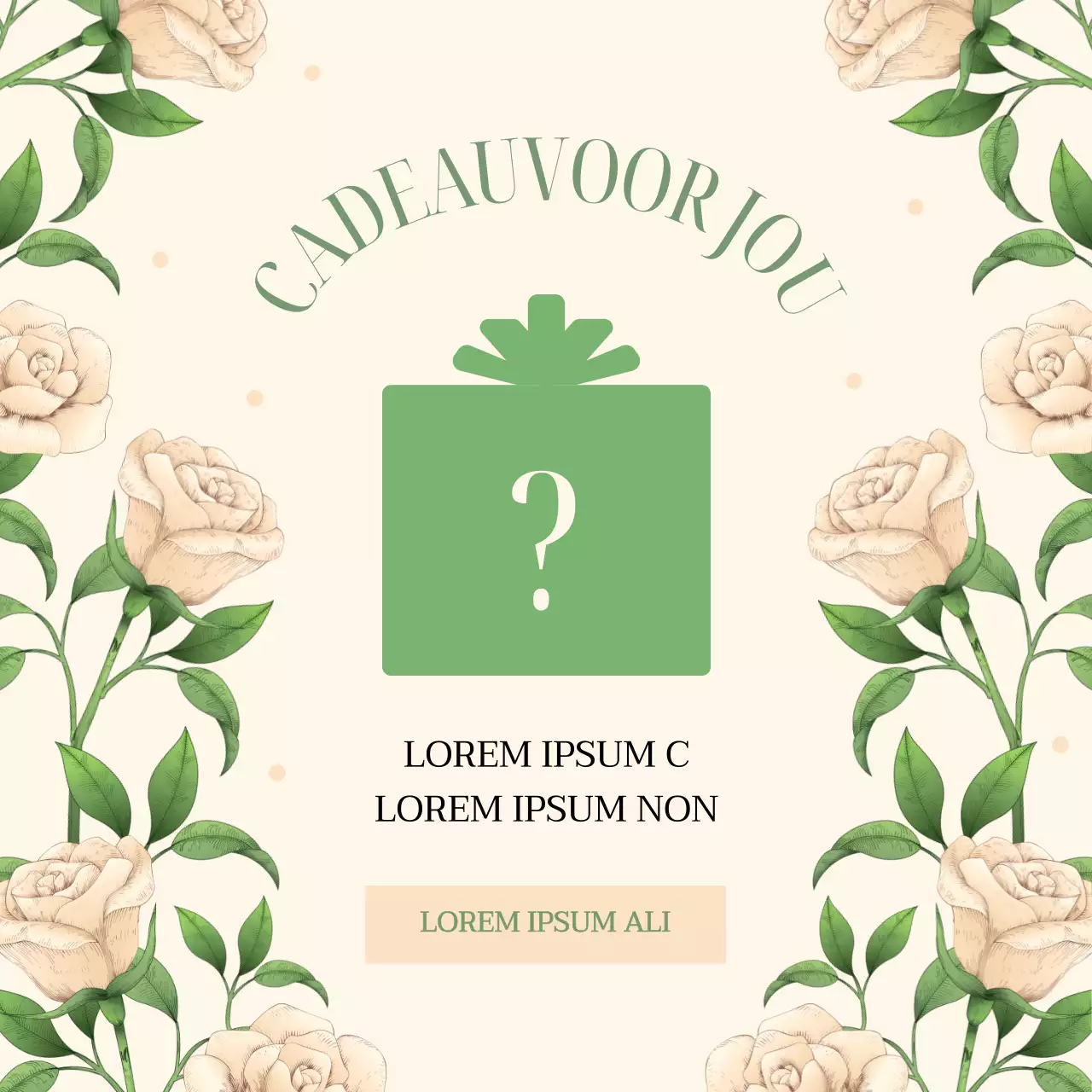 Een bloemenconcept in beige en chartreuse Bloem van de Maand