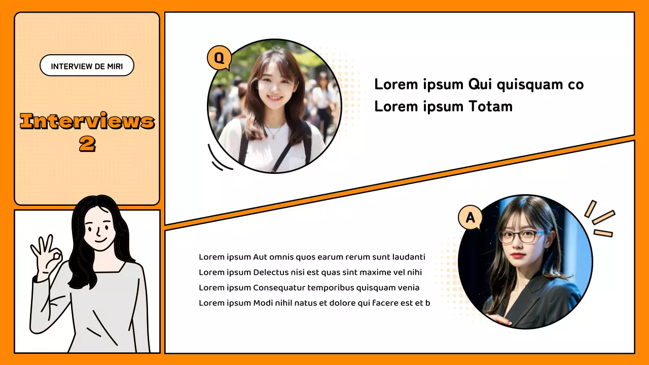 Présentation simple de questions-réponses en orange