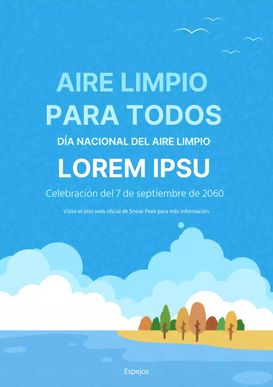 Anuncio de evento con el cielo y la naturaleza tranquila ilustración de fondo V2