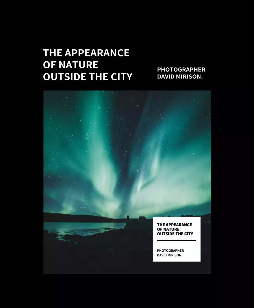 白と黒のシンプルでモダンな写真展エコバッグ