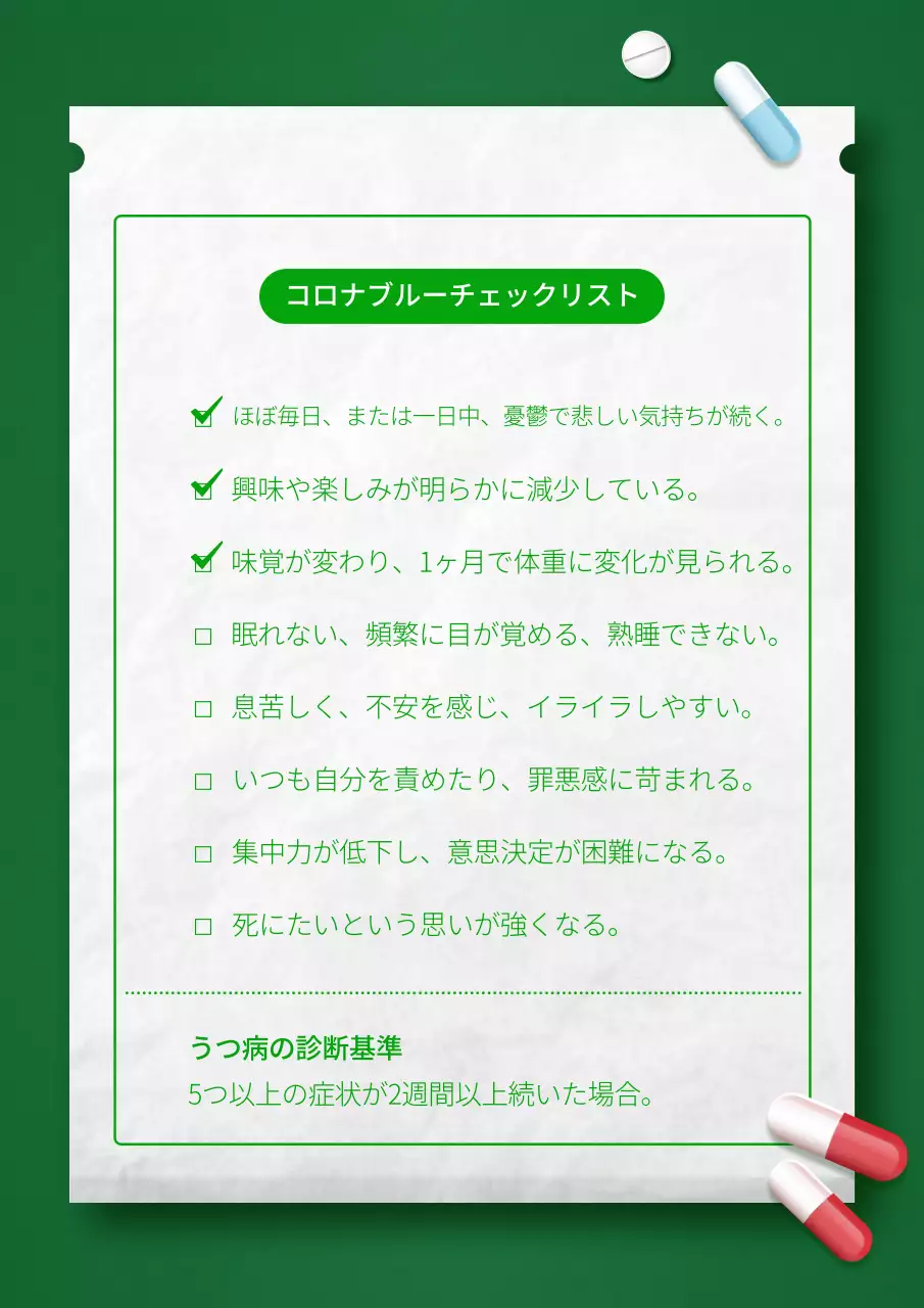 緑 シンプル 処方箋 マニュアル ポスター