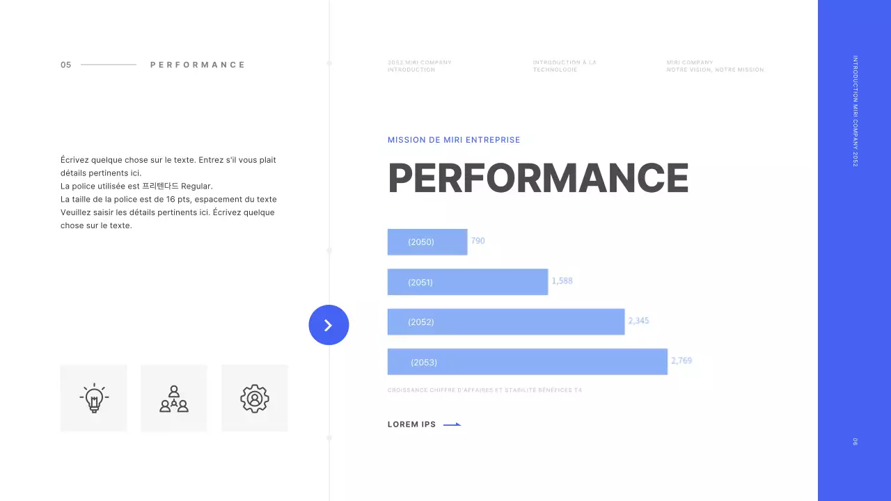 Concept de ligne de base en bleu et blanc Profil de l'entreprise