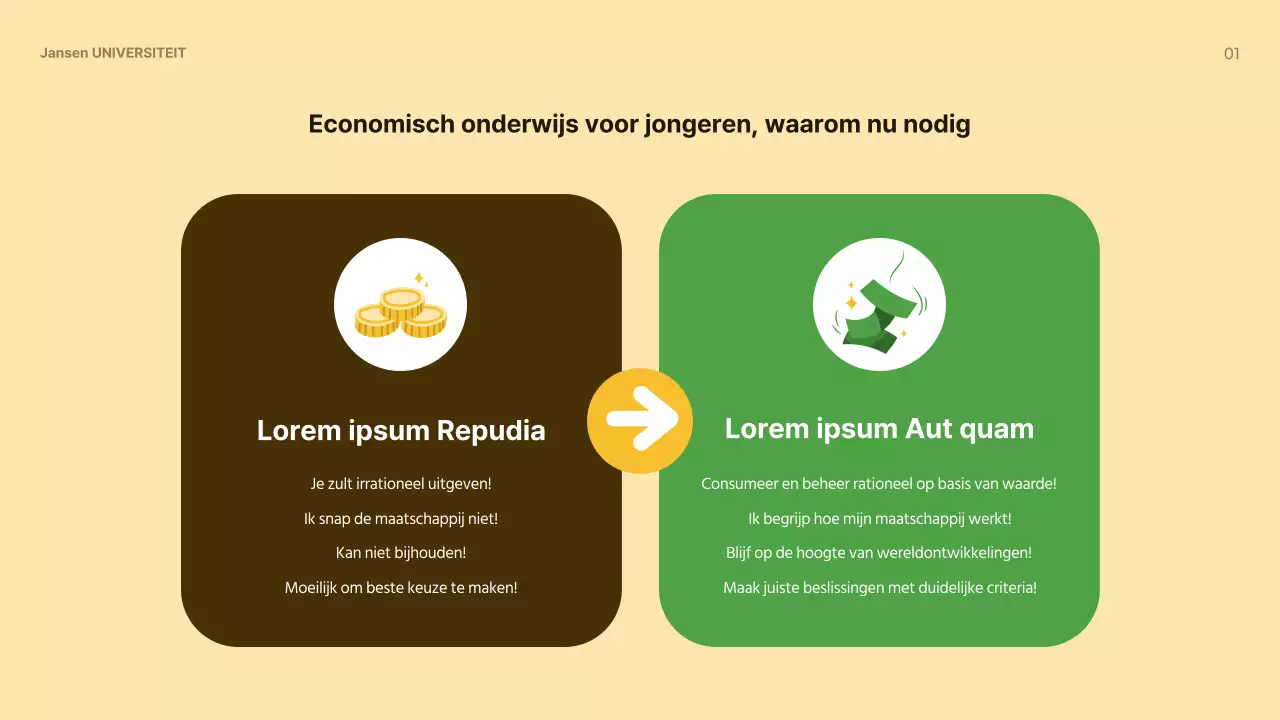 Eenvoudig geel en bruin voorlichtingsmateriaal voor jongeren