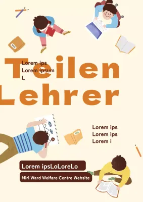 Orange Beige Warm Luftaufnahme Kinder Illustration Concept Mentoring Freiwilligenanwerbung