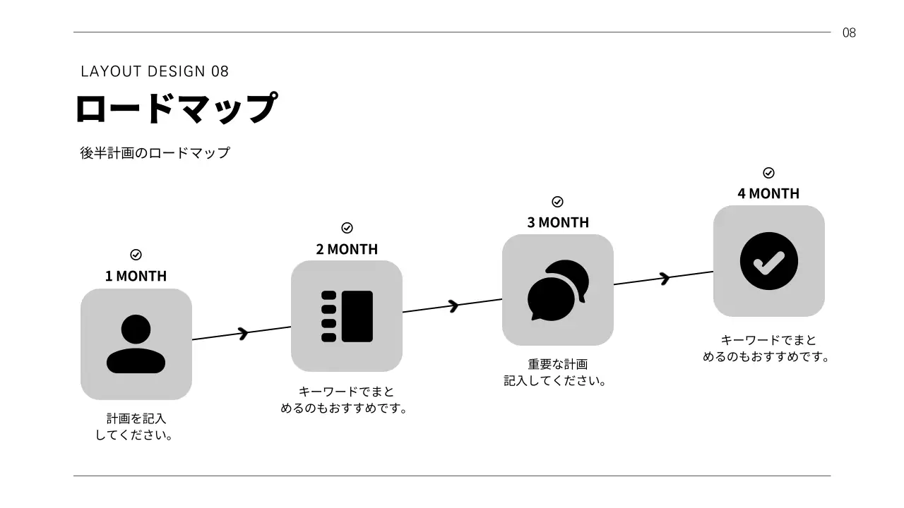 白黒 シンプル 企画書 プレゼンテーション