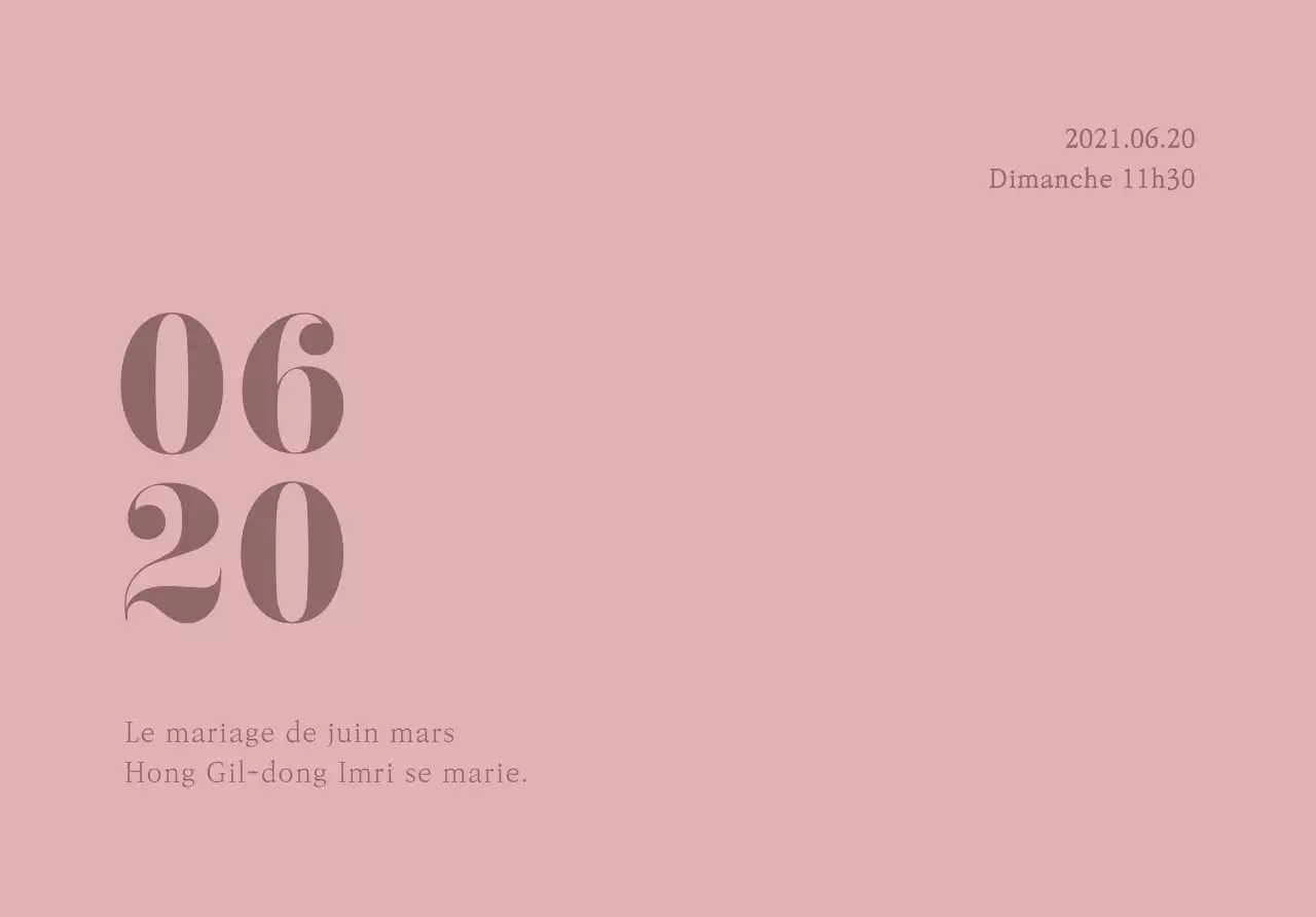 Enveloppe de carte postale d'invitation à un mariage en juin avec texte