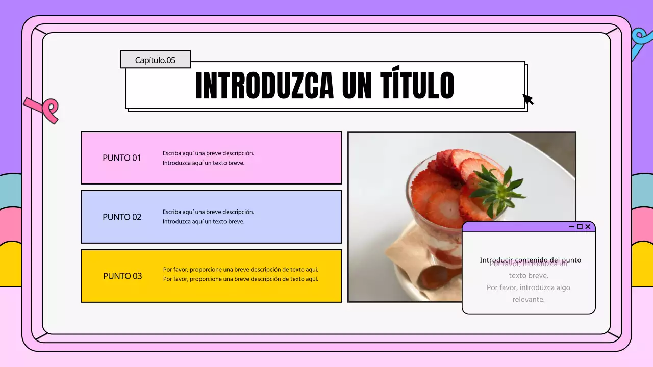 Un plan de negocio kitsch en rosa y morado