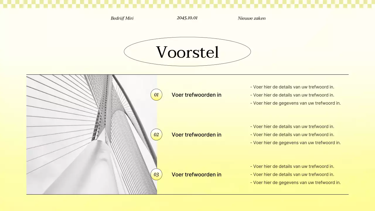 Kitscherig zakelijk projectvoorstel in geel