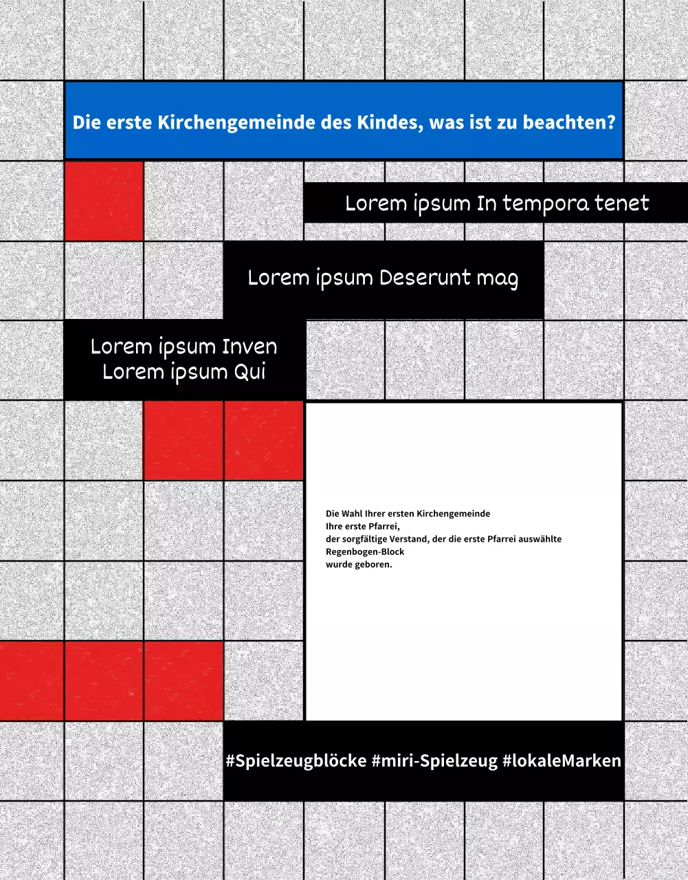 Werbung für den Kindertag mit einem Retro-Farbgitter