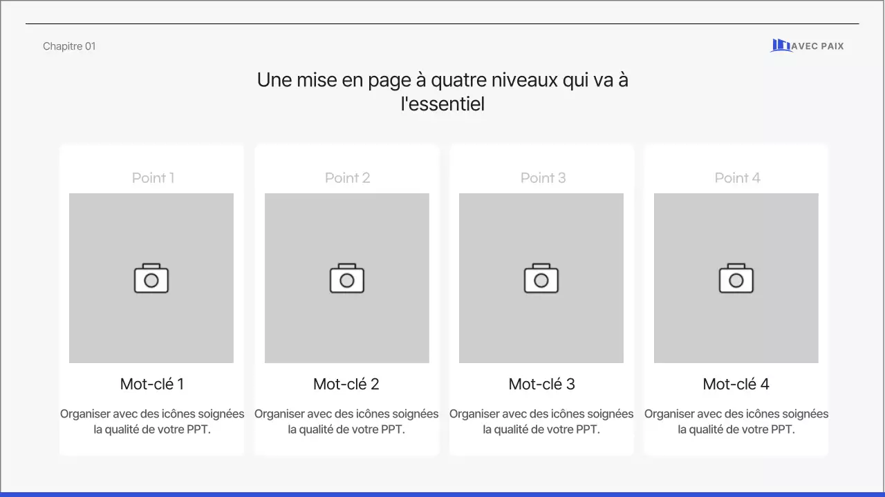 Proposition d'entreprise simple et épurée en bleu-gris