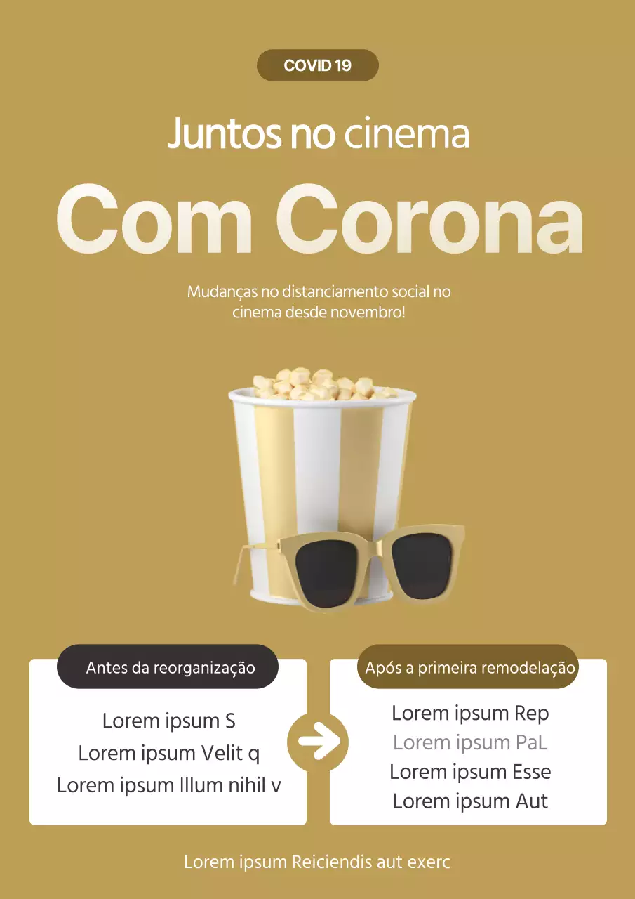 Um aviso de alteração de preço de cinema limpo e de cor ocre