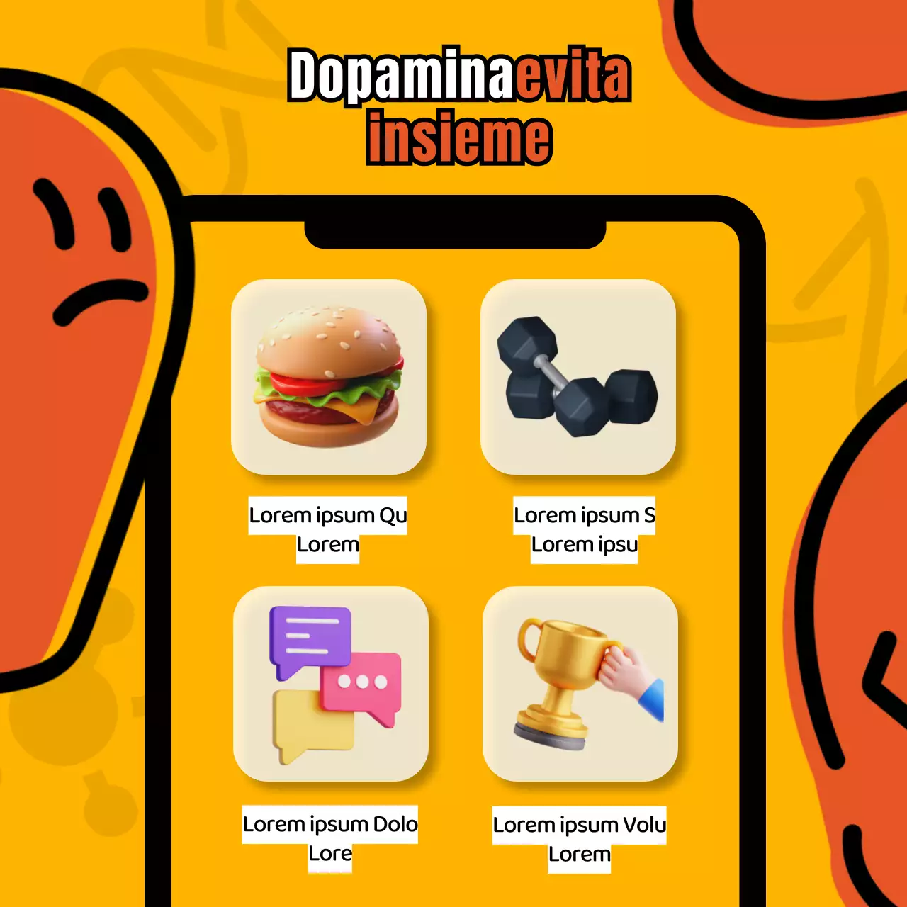 Progettare una cornice colorata e illustrata per il telefonoIntrodurre la dopamina