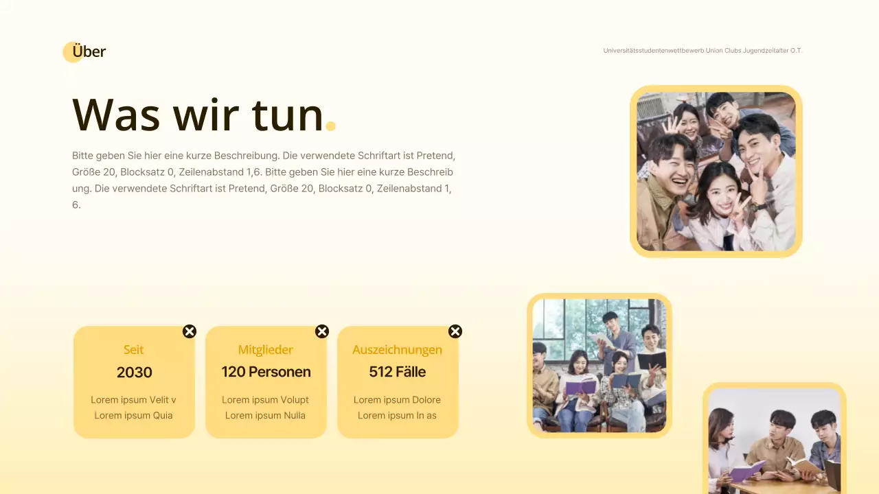 Yellow and White Smile Concept Club Orientierung