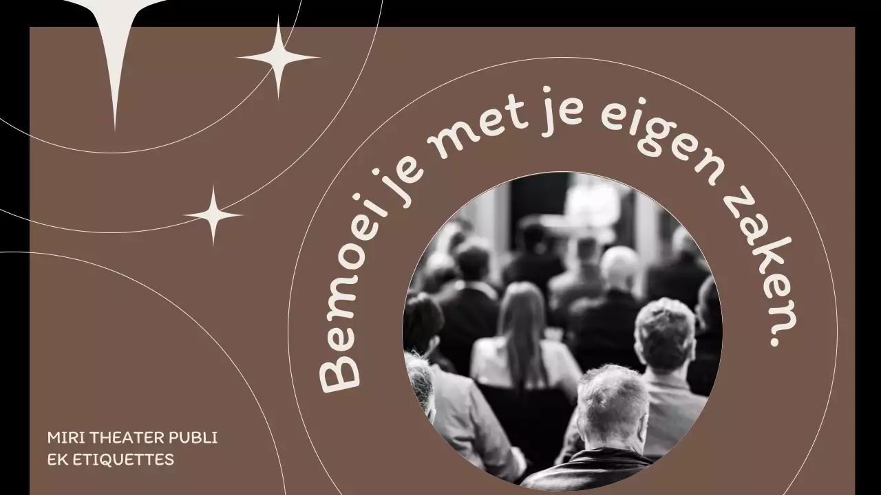 Nette concert-etiquette met cirkels op een bruine achtergrond