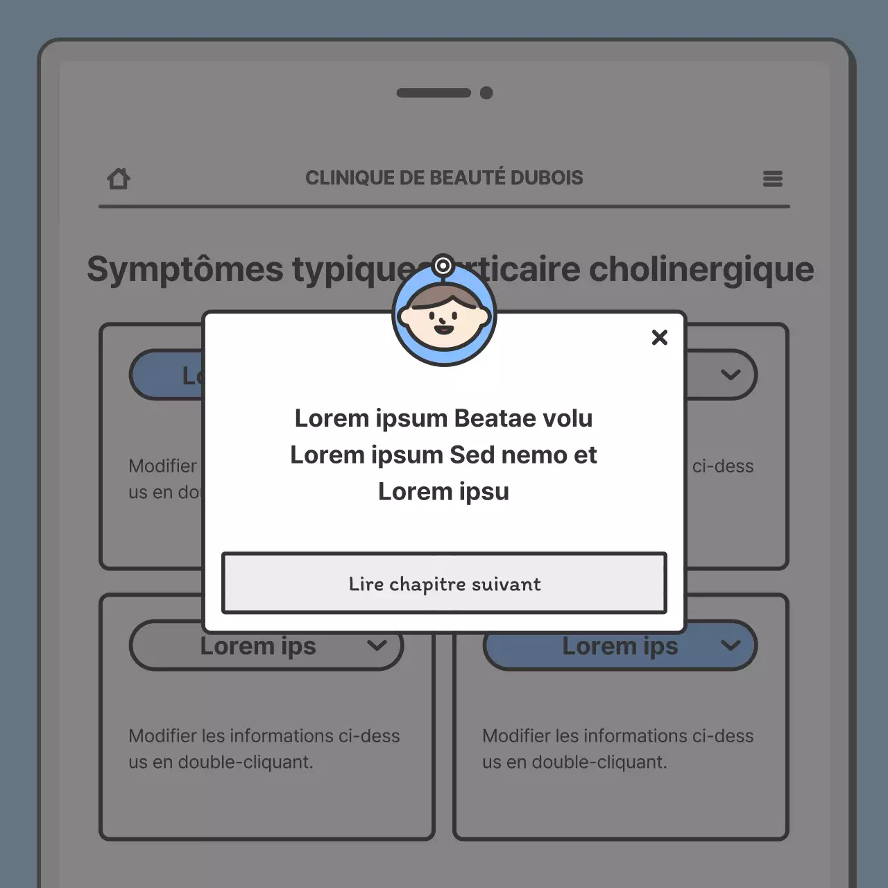 Faites la promotion de votre hôpital avec un joli concept de mobile en bleu clair