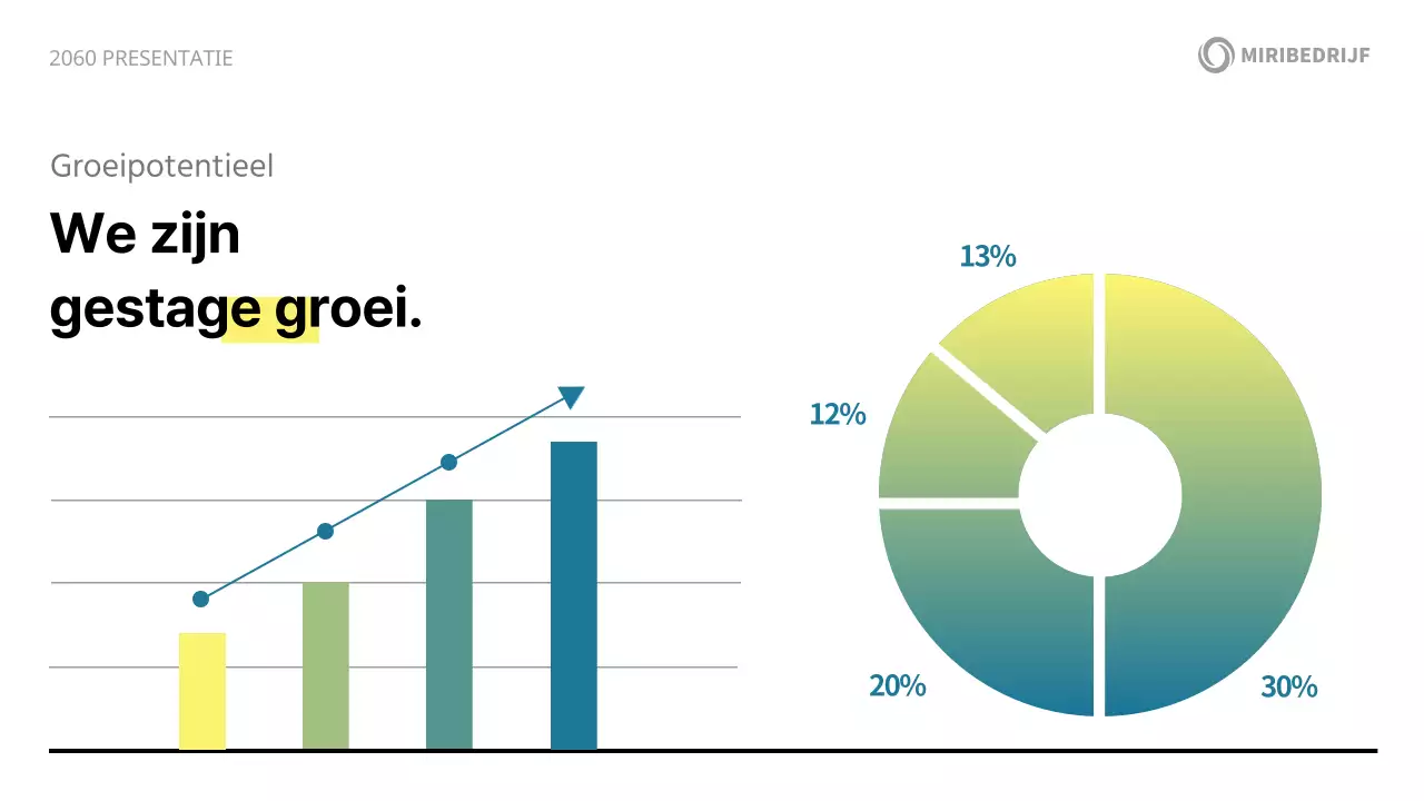 Een modern wit en blauw bedrijfsintroductievoorstel