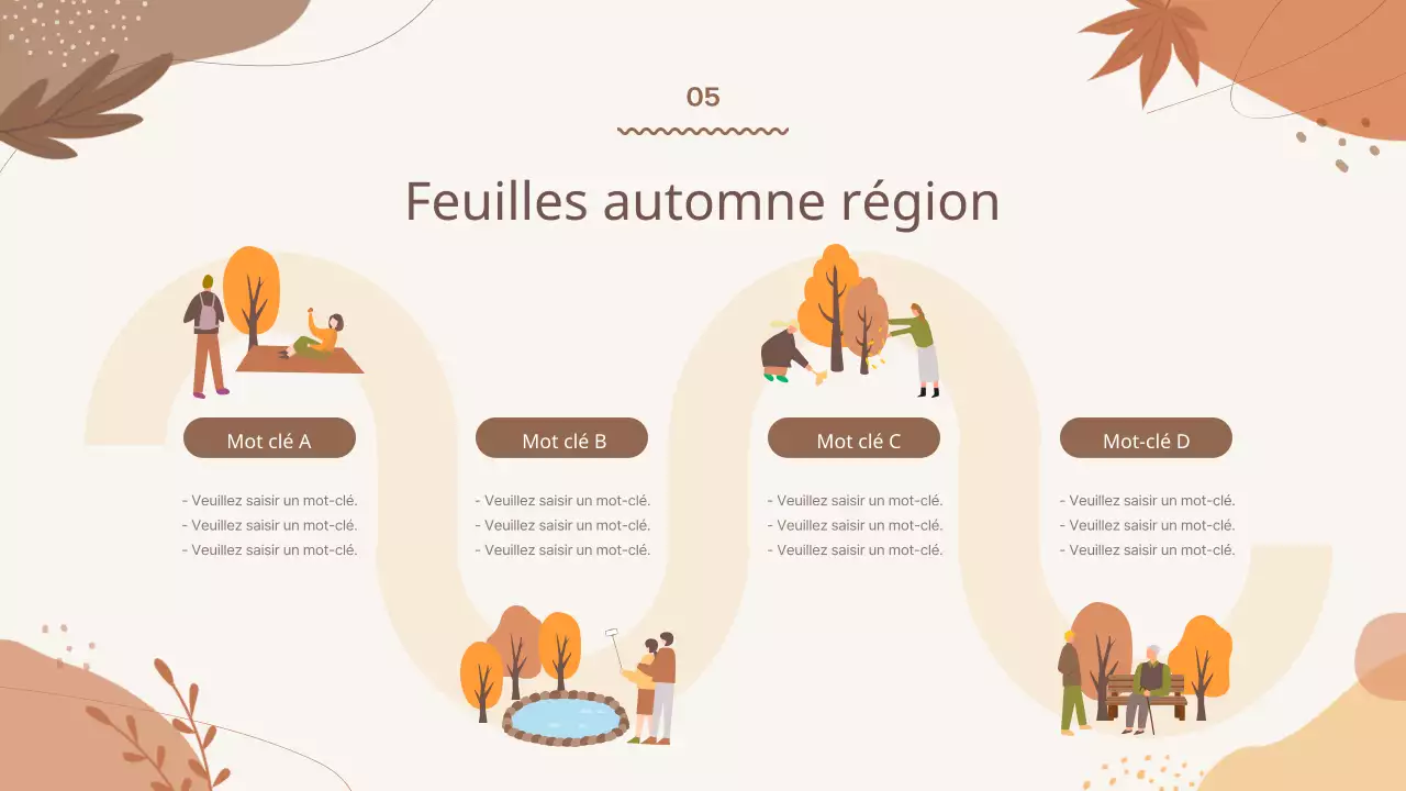 Un guide des événements d'automne aux motifs géométriques bruns et ivoires