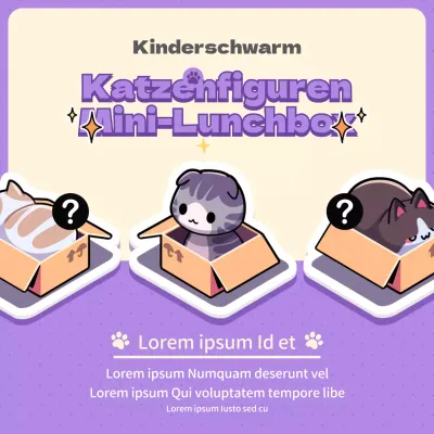 Lila Niedliche Katze Figur Random Box Event