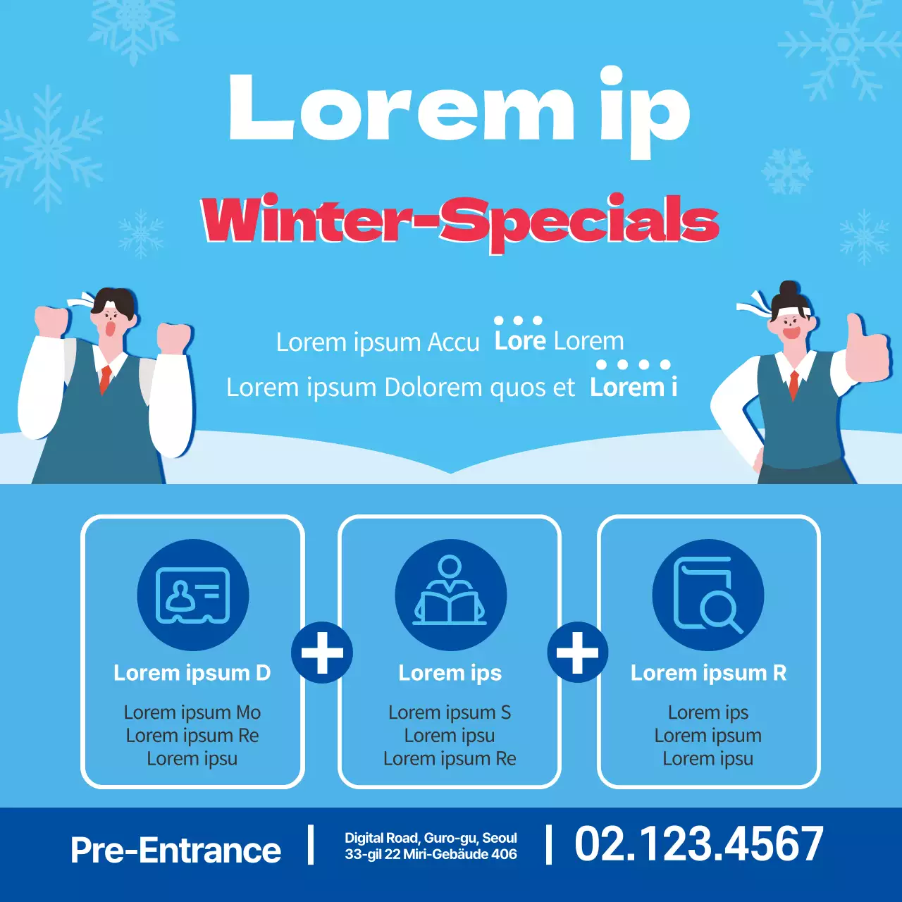 Rot Blau Winter Illustration Aufnahme Schule Förderung