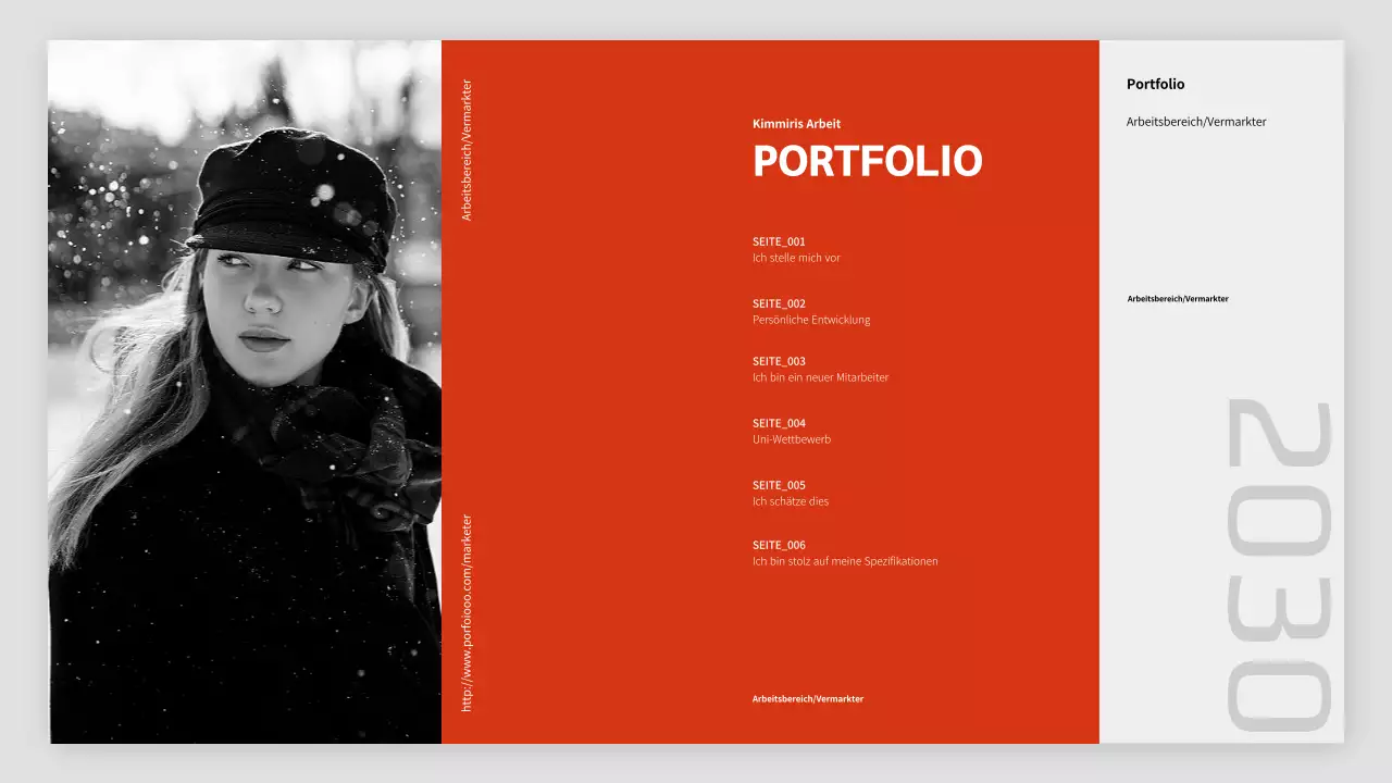 Portfolio-Präsentation in Orange und Schwarz
