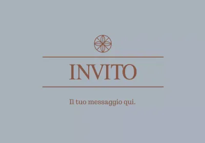 Semplice busta per cartolina d'invito con testo e illustrazione di linea del logo floreale