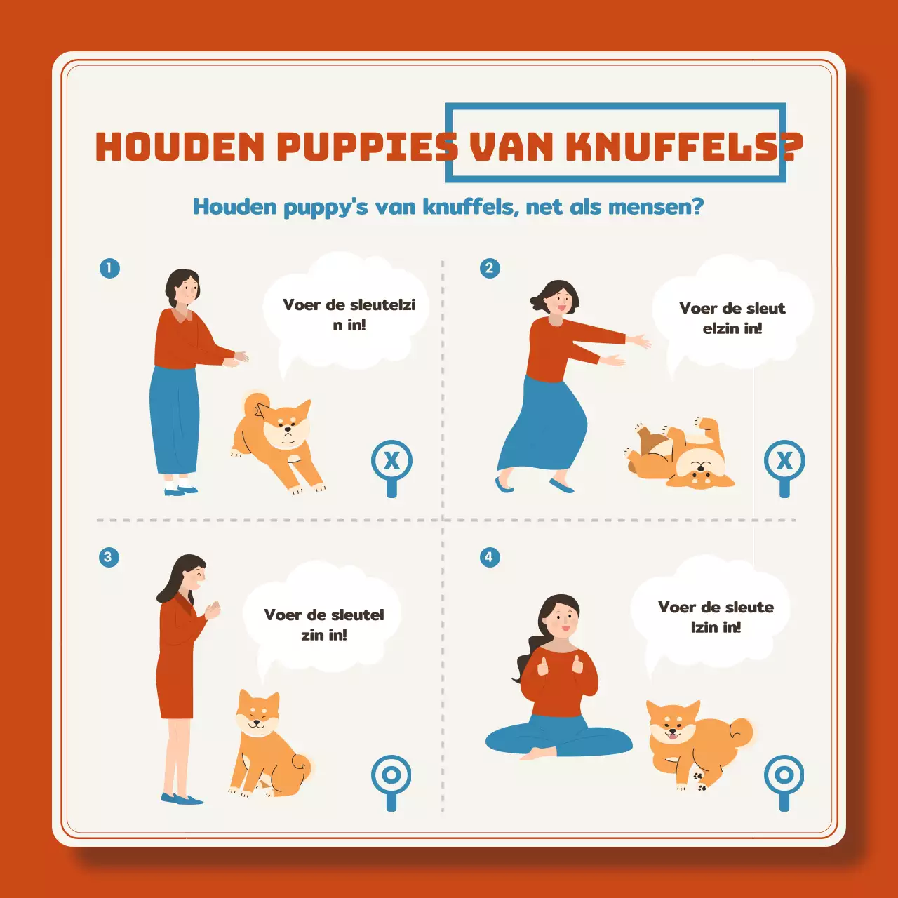 Rood en blauw puppy weetjes uitgelegd