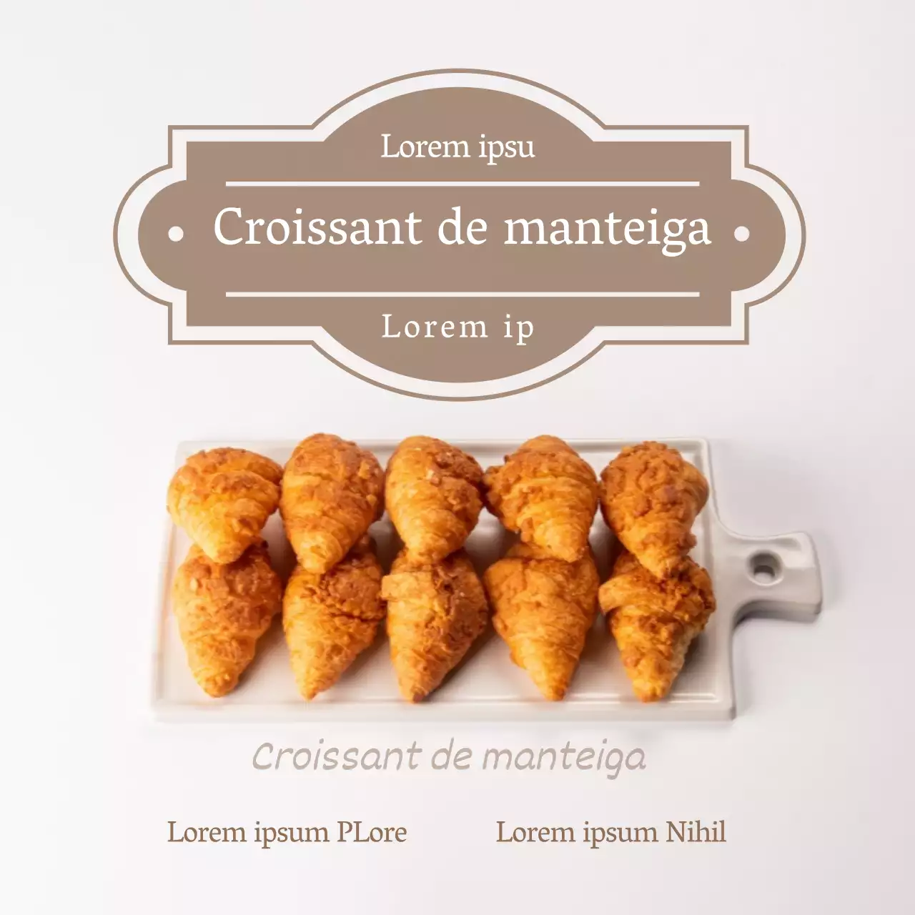 Prova de croissant de manteiga pré-cozinhado bege claro simples